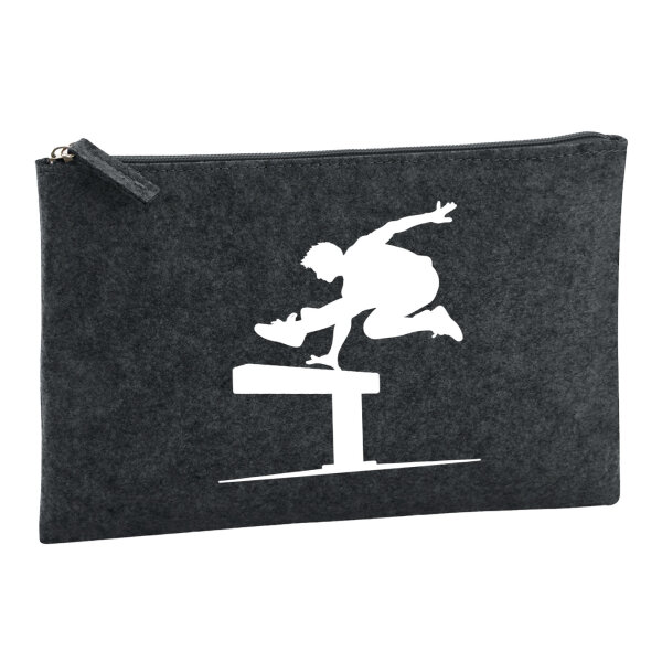 Kulturbeutel Parkour Freerunning 1 Liter Filz Charcoal Kosmetiktasche