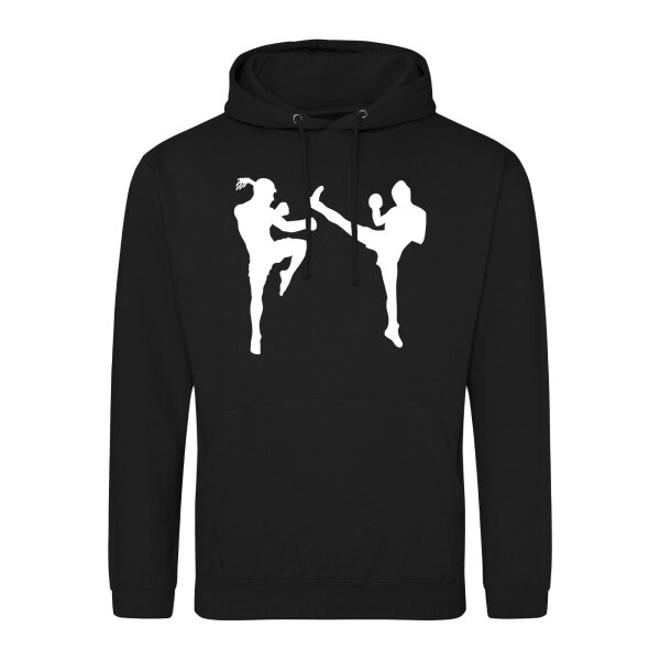 Unisex Hoodie Kickboxen Silhouette Größe S-3XL