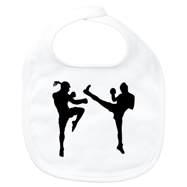 Baby Lätzchen Kickboxen Silhouette