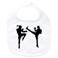 Baby Lätzchen Kickboxen Silhouette Klettverschluss