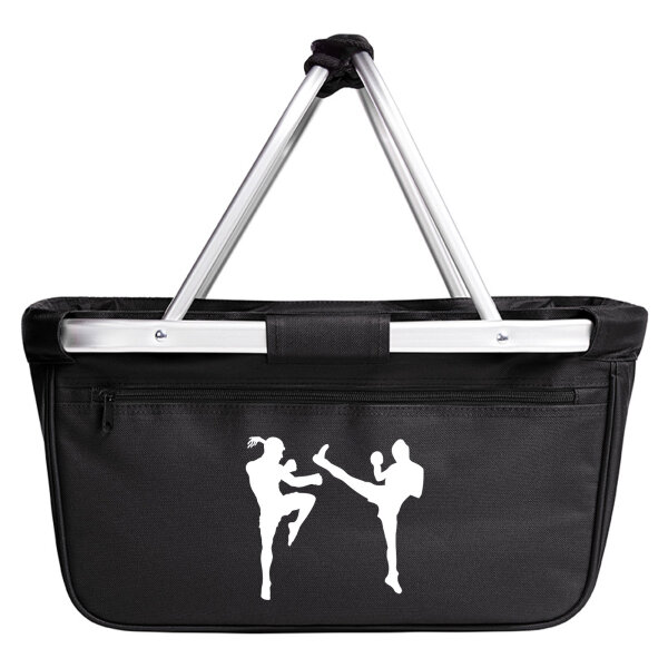 Einkaufskorb faltbar Kickboxen Silhouette 20 Liter Tragekorb Black