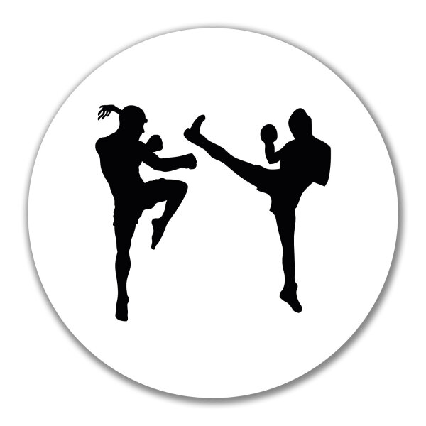 Aufkleber Kickboxen Silhouette 10cm Sticker