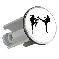 Waschbeckenstöpsel Kickboxen Silhouette 4cm...