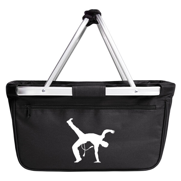 Einkaufskorb faltbar Capoeira Silhouette 20 Liter Tragekorb Black