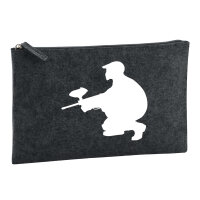 Kulturbeutel Paintball Silhouette 1 Liter Filz Charcoal...