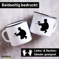 Emaille Tasse Paintball Silhouette 300ml Vintage Emaille...