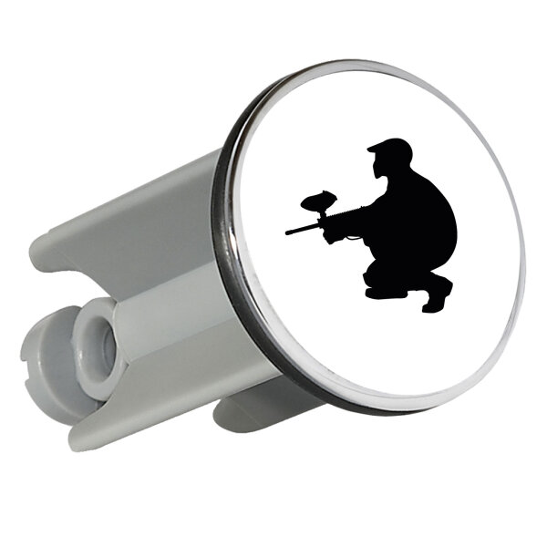 Waschbeckenstöpsel Paintball Silhouette 4cm Abflussstopfen