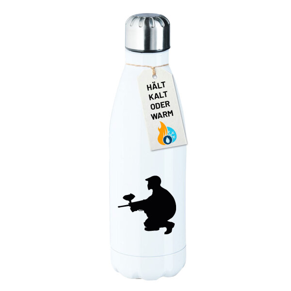 Edelstahl-Trinkflasche Paintball Silhouette 500ml Wasserflasche