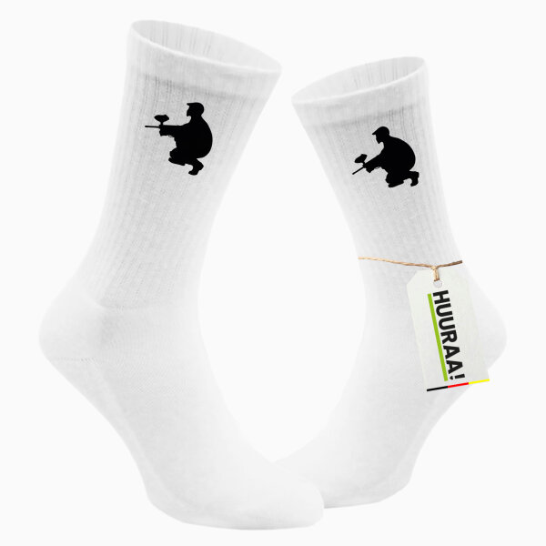 Socken Paintball Silhouette Größe 37/46 White Motiv Tennissocken