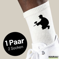 Socken Paintball Silhouette Größe 37/46 White Motiv Tennissocken