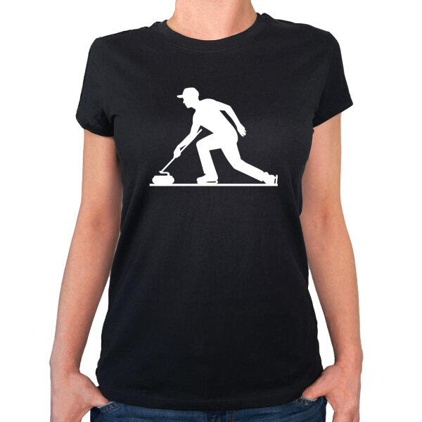 Damen T-Shirt Curling Silhouette Größe XS-XXL