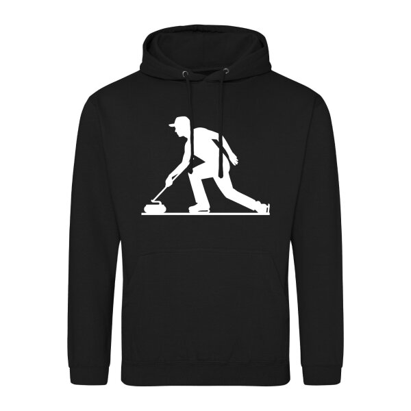 Unisex Hoodie Curling Silhouette Größe S-3XL