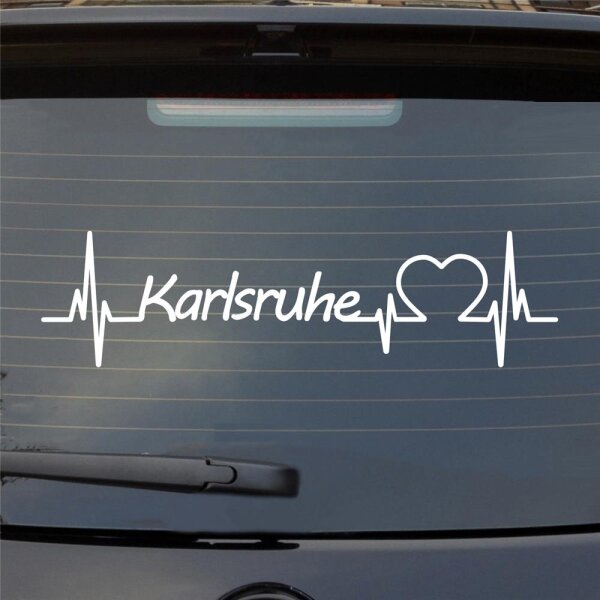 Karlsruhe Herzschlag Puls Stadt Liebe Auto Aufkleber Sticker Heckscheibenaufkleber