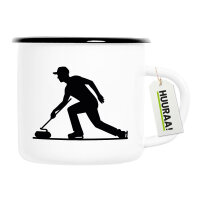 Emaille Tasse Curling Silhouette 300ml Vintage Emaille...