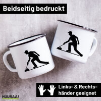 Emaille Tasse Curling Silhouette 300ml Vintage Emaille...