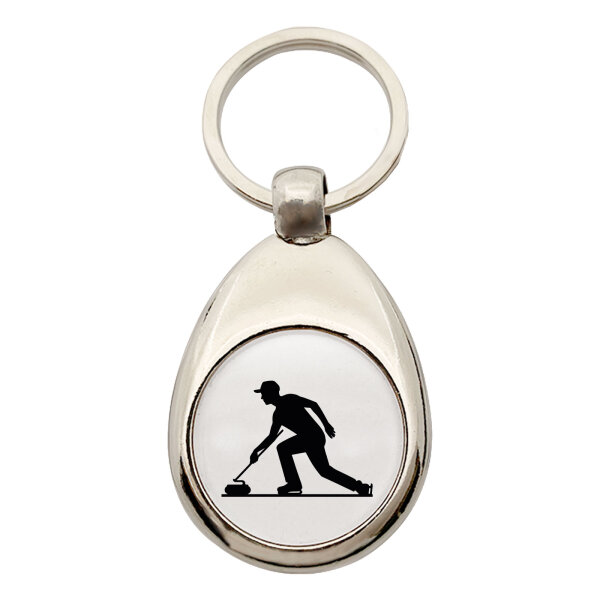 Schlüsselanhänger Curling Silhouette
