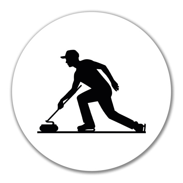 Aufkleber Curling Silhouette 10cm Sticker