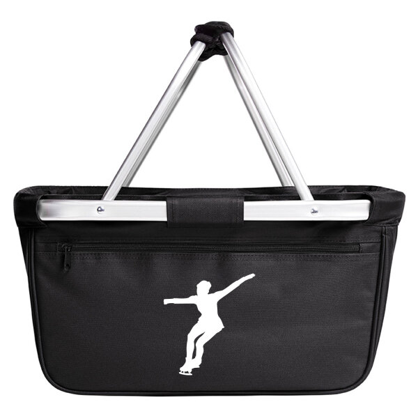 Einkaufskorb faltbar Eiskunstlauf Silhouette 20 Liter Tragekorb Black