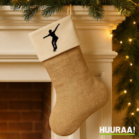 Weihnachtsstrumpf Eiskunstlauf Silhouette Beige