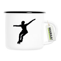 Emaille Tasse Eiskunstlauf Silhouette 300ml Vintage...