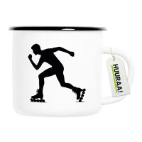 Emaille Tasse Inline Skating Silhouette 300ml Vintage...