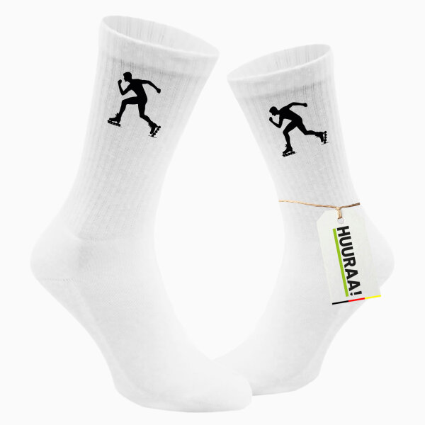Socken Inline Skating Silhouette Größe 37/46 White Motiv Tennissocken