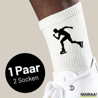 Socken Inline Skating Silhouette Größe 37/46 White Motiv Tennissocken