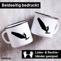 Emaille Tasse Windsurfen Silhouette 300ml Vintage Emaille...