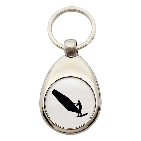Schlüsselanhänger Windsurfen Silhouette