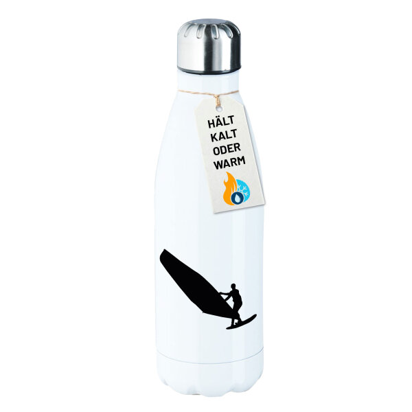 Edelstahl-Trinkflasche Windsurfen Silhouette 500ml Wasserflasche
