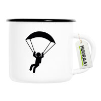 Emaille Tasse Paragliding Gleitschirmfliegen 300ml Vintage Emaille Becher
