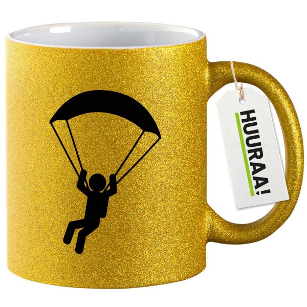 Glitzertasse Paragliding Gleitschirmfliegen 330ml