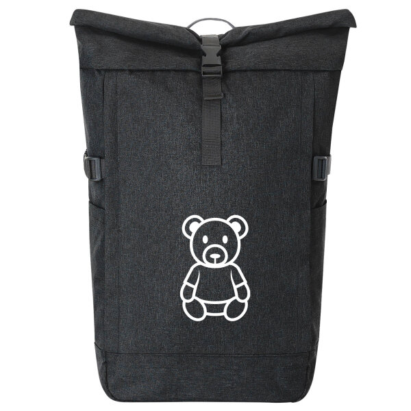 Kurierrucksack Teddybär Knuddelbär 30-44 Liter Black Melange