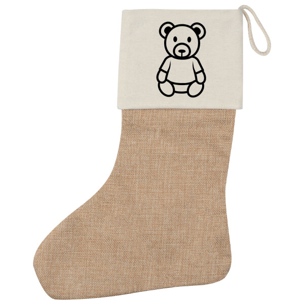 Weihnachtsstrumpf Teddybär Knuddelbär Beige