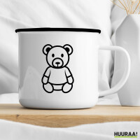 Emaille Tasse Teddybär Knuddelbär 300ml Vintage Emaille Becher