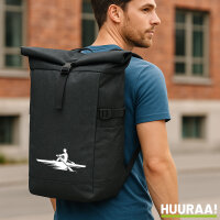 Kurierrucksack Rudern Rowing 30-44 Liter Black Melange