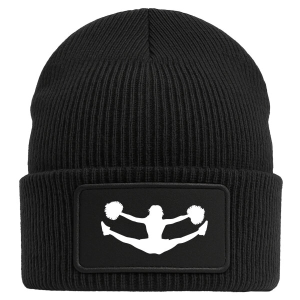 Beanie Cheerleader Silhouette Black Mütze