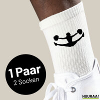 Socken Cheerleader Silhouette Größe 37/46 White Motiv Tennissocken