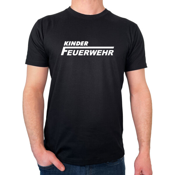 Herren T-Shirt Kinder Feuerwehr Schriftzug Größe S-3XL