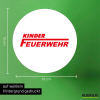 Aufkleber Kinder Feuerwehr Schriftzug 10cm Sticker