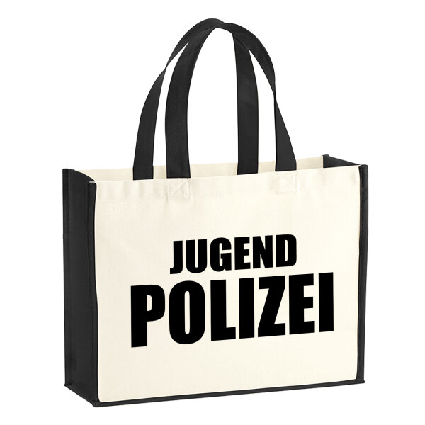 Jutetasche Jugend Polizei Schriftzug 21 Liter Black