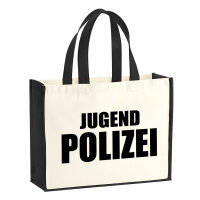 Jutetasche Jugend Polizei Schriftzug 21 Liter Black