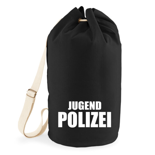 Seesack Jugend Polizei Schriftzug 20 Liter Rucksack Black