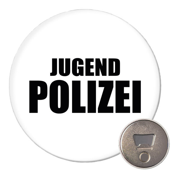Magnet Jugend Polizei Schriftzug 59mm Kühlschrankmagnet Flaschenöffner