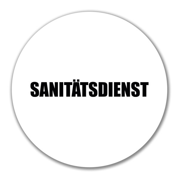 Aufkleber Sanitätsdienst Schriftzug 10cm Sticker