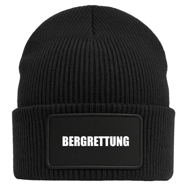 Beanie Bergrettung Schriftzug Black Mütze