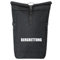 Kurierrucksack Bergrettung Schriftzug 30-44 Liter Black Melange