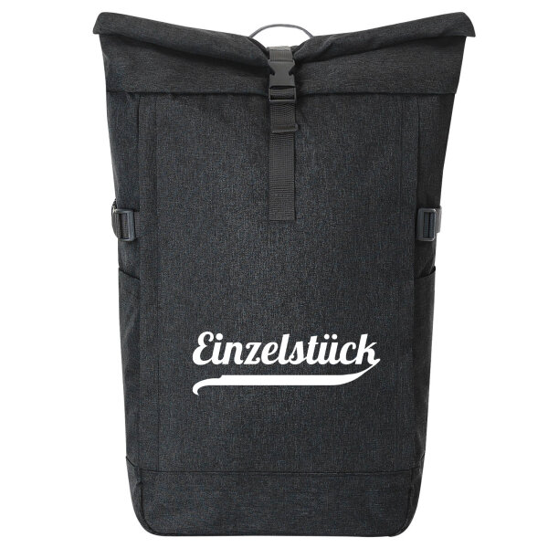 Kurierrucksack Einzelstück Schriftzug 30-44 Liter Black Melange