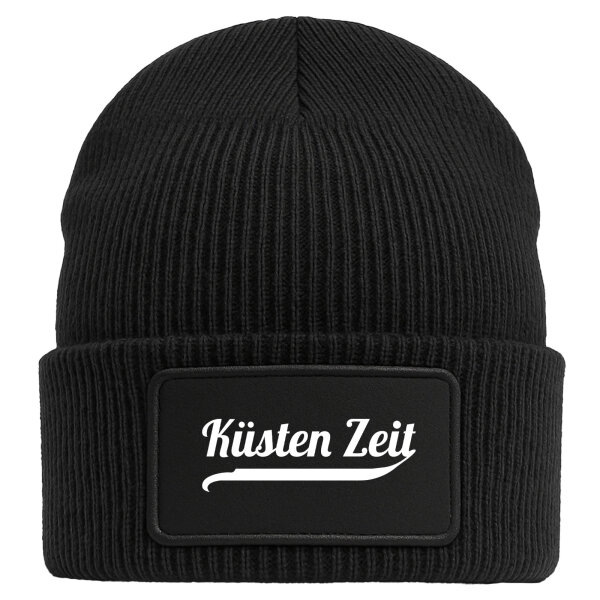 Beanie Küsten Zeit Schriftzug Black Mütze