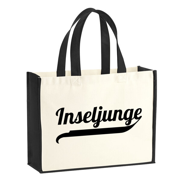 Jutetasche Inseljunge Schriftzug 21 Liter Black